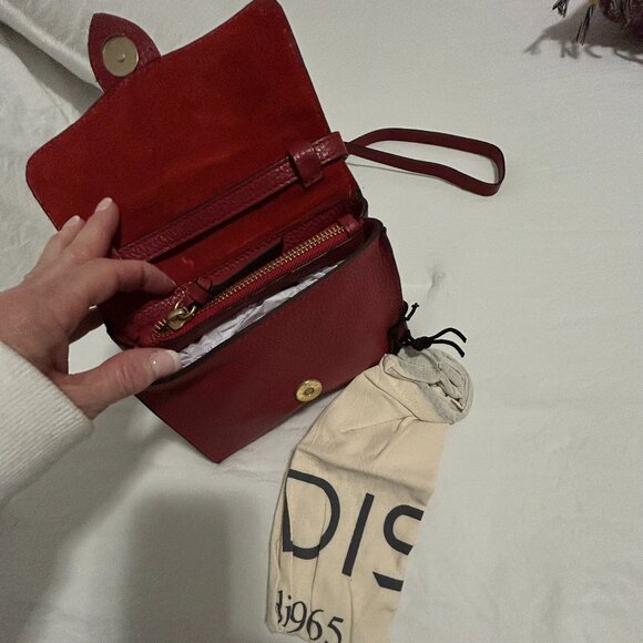 NWT! Women's Lodis "Addison" Red Designer Leather Mini Purse - Picture 9 of 16
